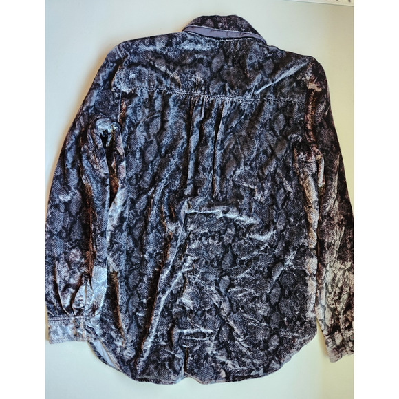 NWT Anthropologie The Hadley Relaxed Velvet Buttondown Shirt Sz S Grey #8A506 - Picture 5 of 9